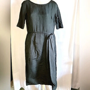 Vintage Holt Renfrew Black Dress Short Sleeves Midi  Medium